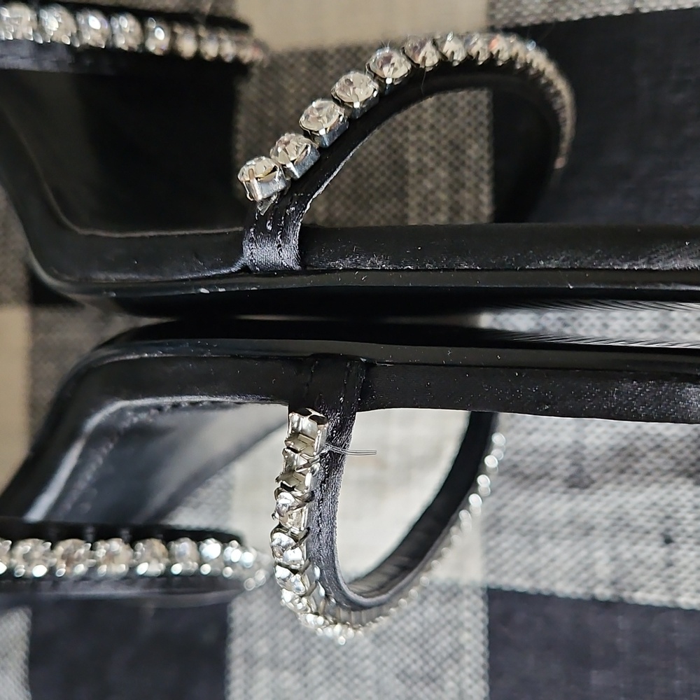 Ted Baker RINITA Diamante Satin Black Mule Heeled Sandal Size EU 39 (8.5) - Picture 11 of 15